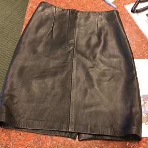 Black Genuine Leather Skirt